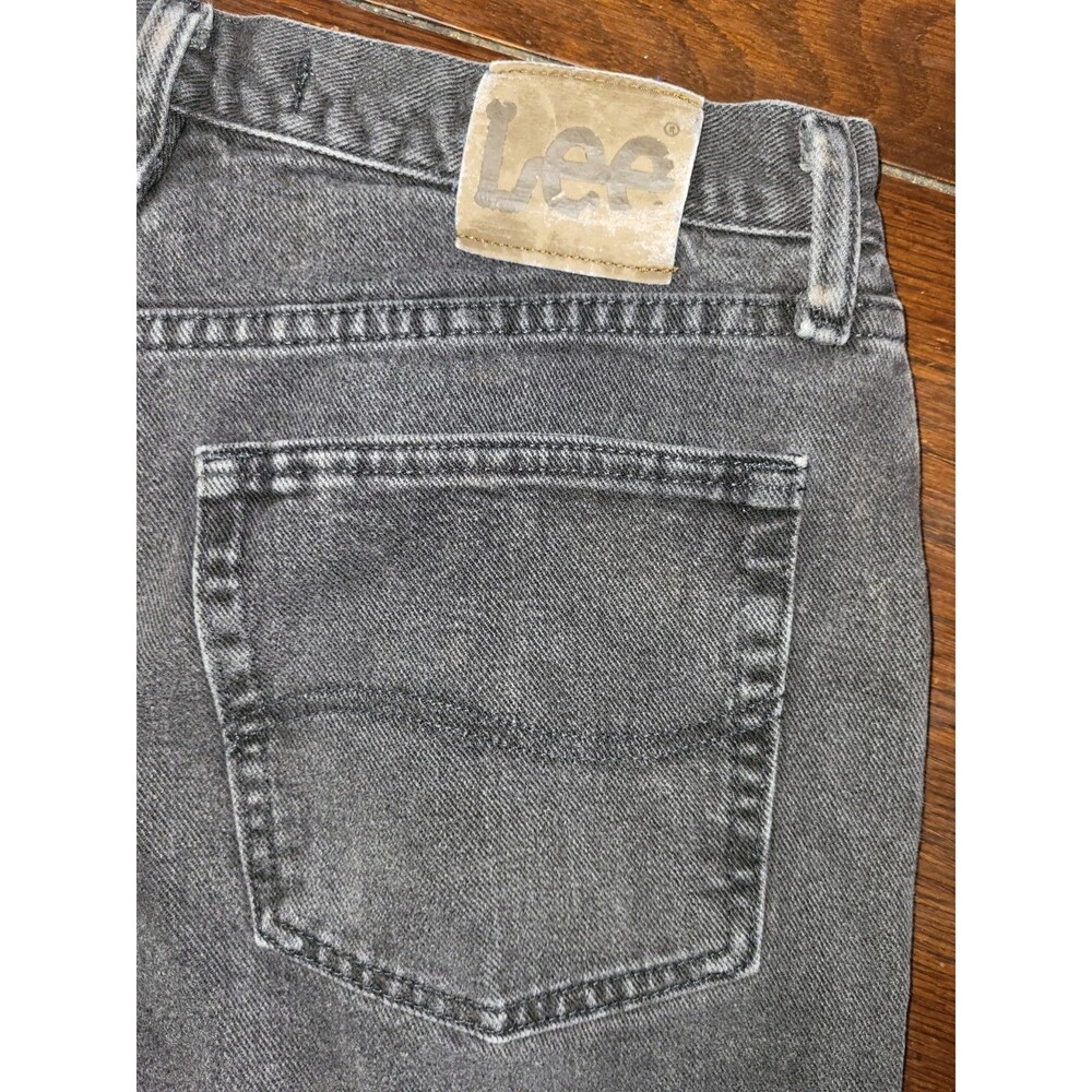 Vintage Lee Mens 2005908 Washed Black Rigid Denim Jeans 33x32 Y2K 2006 Mexico - Picture 3 of 16